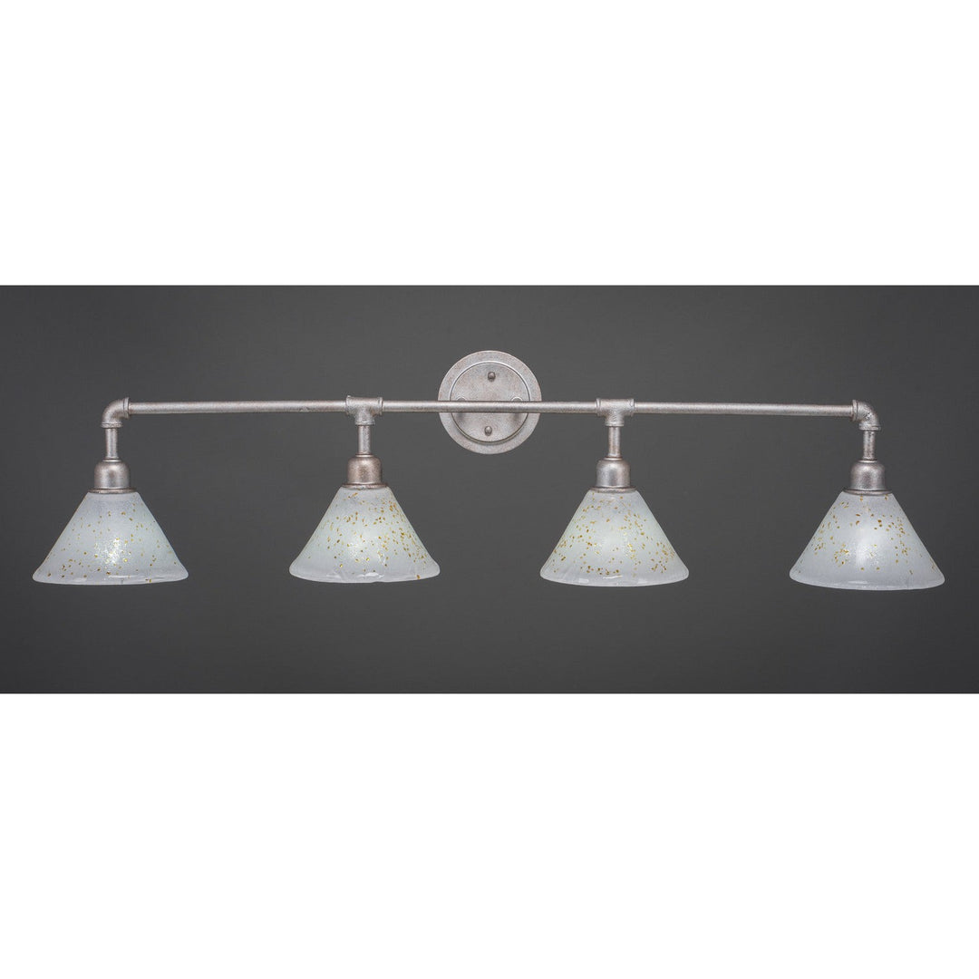 Toltec Vintage 184-as-7145 Bath Vanity Light 44 in. wide - Aged Silver