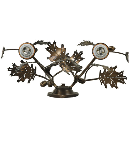 Meyda Tiffany Lighting 68931 Greenbriar Oak Two Light Wall Sconce Utility Light Copper/Antique/Verde