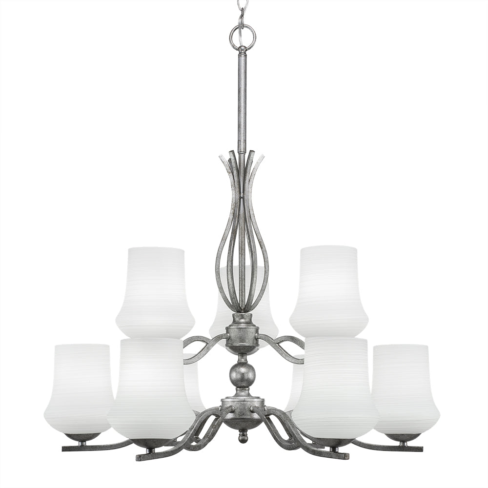 Toltec Revo 249-as-681 Chandelier Light - Aged Silver