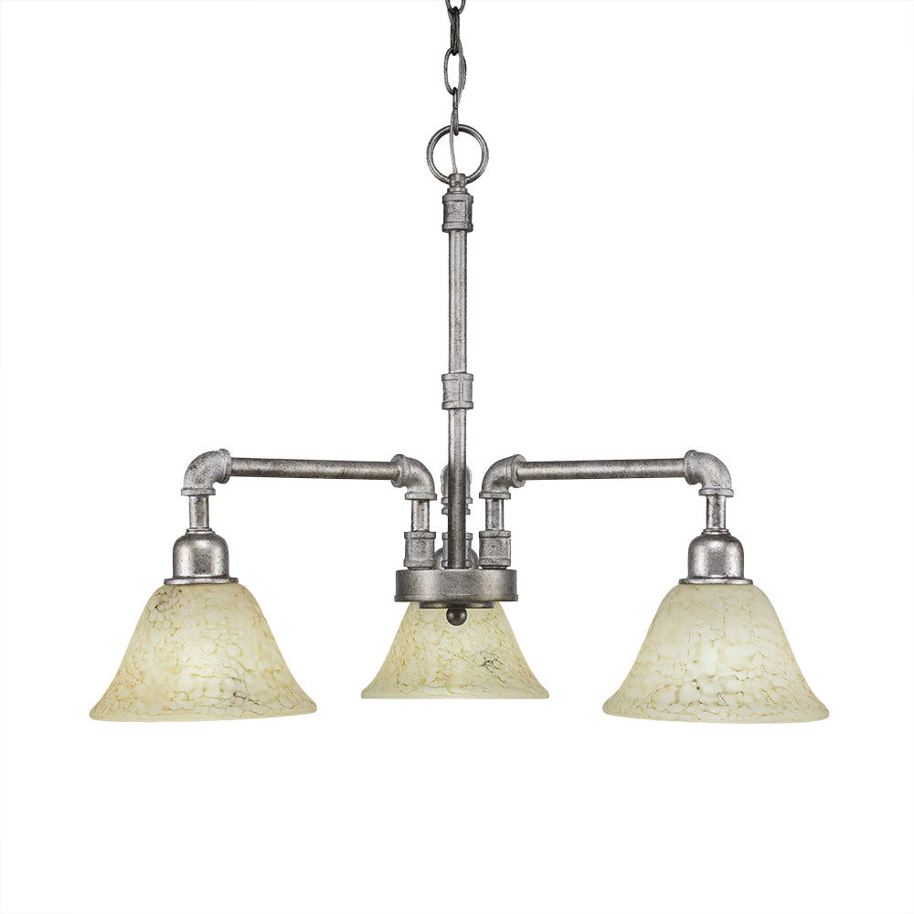 Toltec Vintage 283-as-508 Chandelier Light - Aged Silver