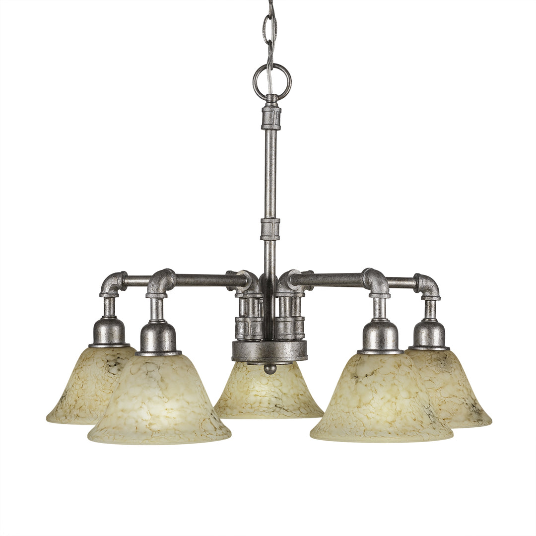 Toltec Vintage 285-as-508 Chandelier Light - Aged Silver