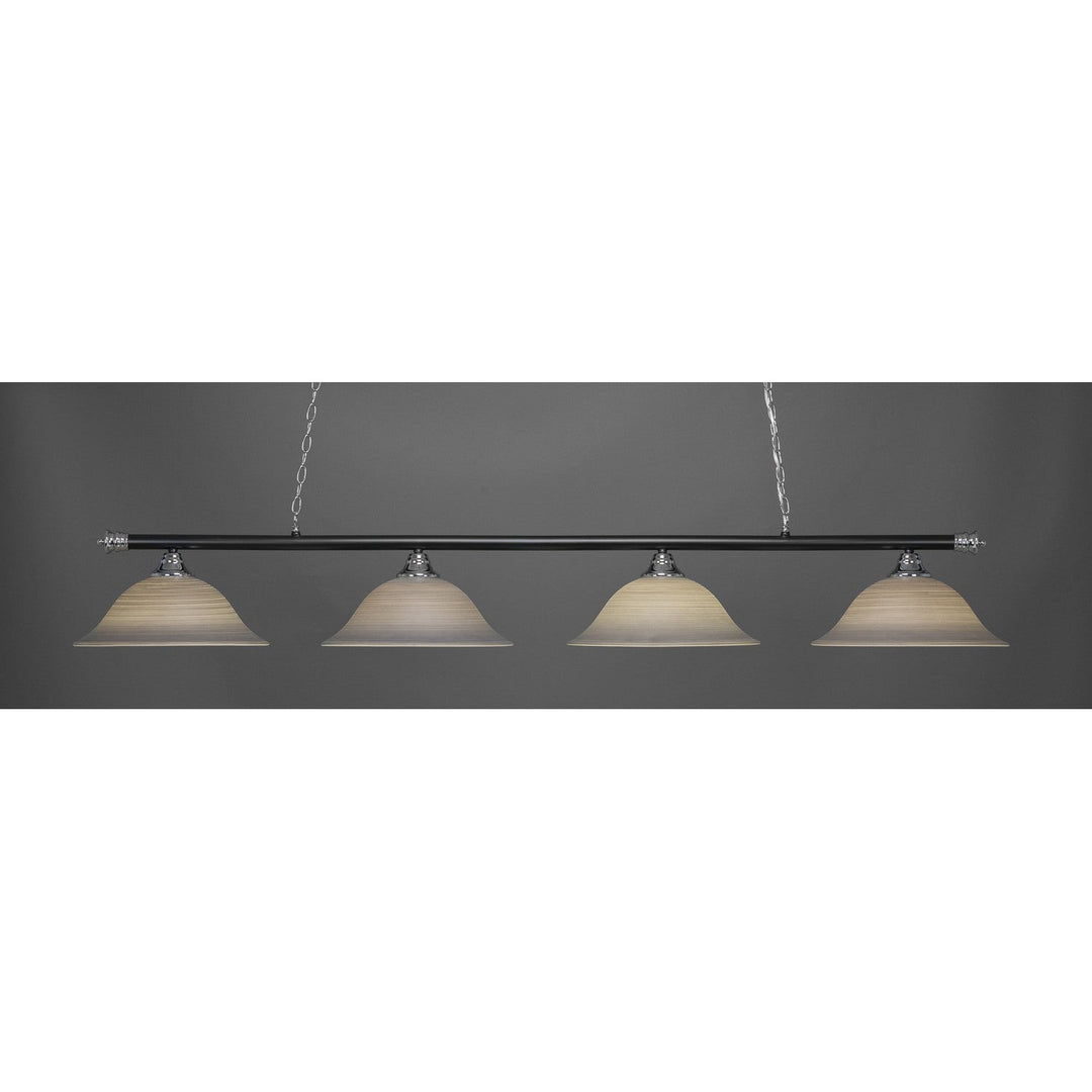 Toltec Oxford 374-chmb-602 Pendant Light - Chrome & Matte Black