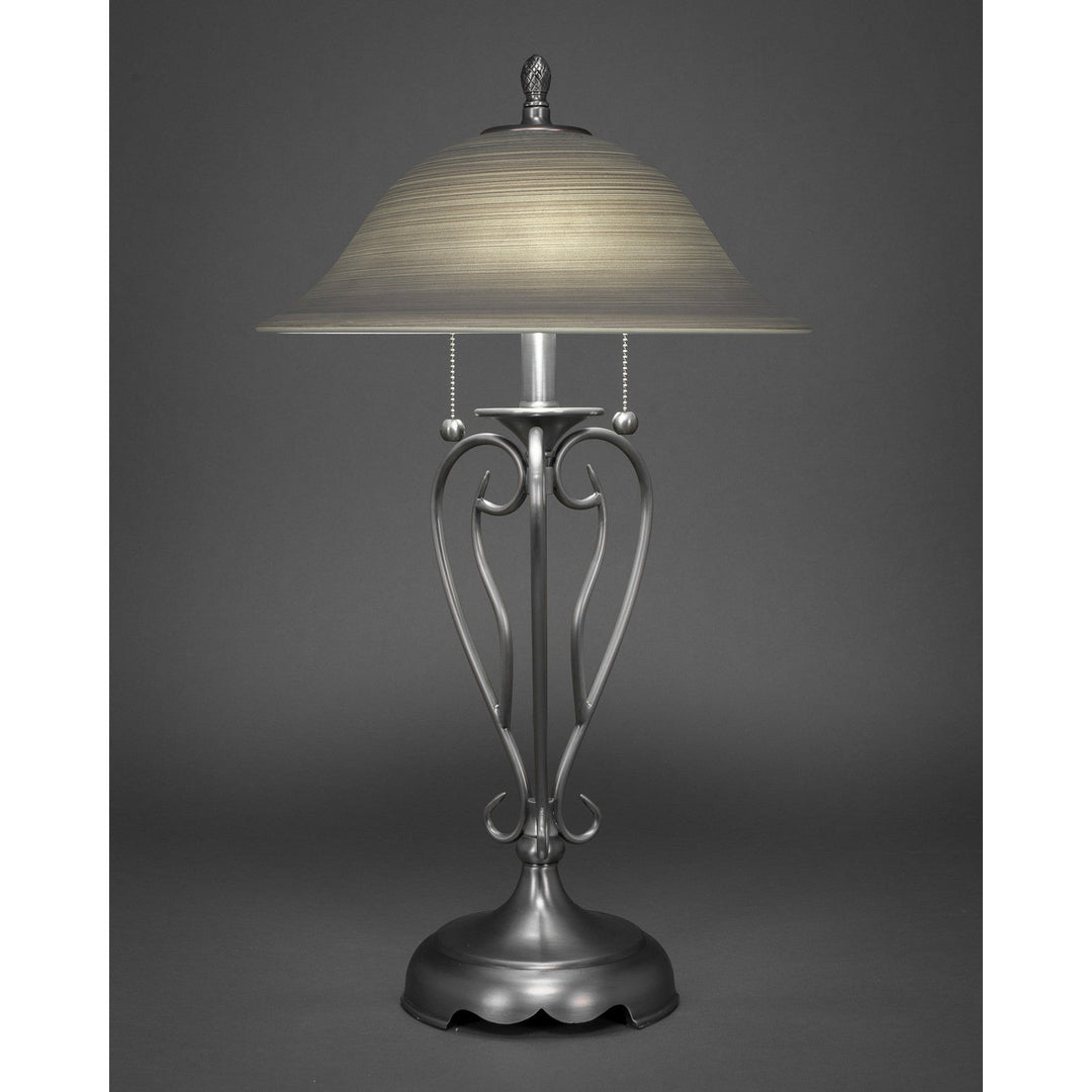 Toltec Lighting 42-BN-602  Olde Iron Lamp Brushed Nickel