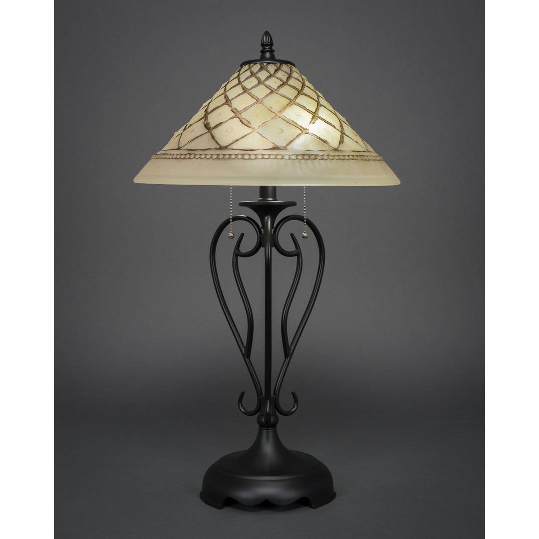 Toltec Lighting 42-MB-718  Olde Iron Lamp Matte Black
