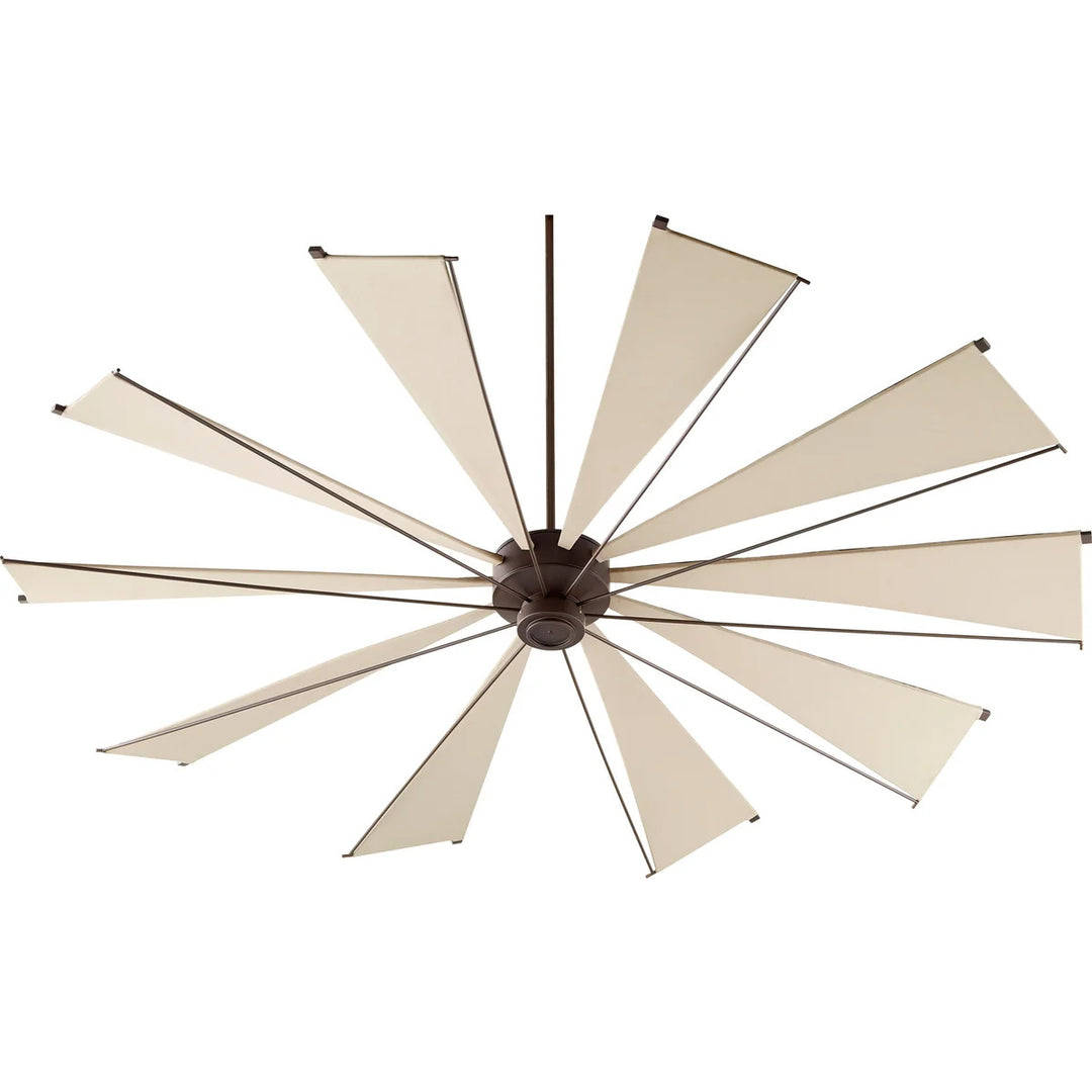 Quorum Mykonos 69210-86 Ceiling Fan 92 in. - Oiled Bronze, Khaki