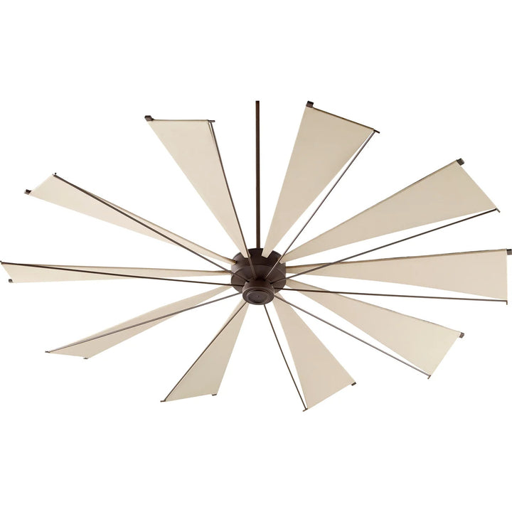 Quorum Mykonos 69210-86 Ceiling Fan 92 in. - Oiled Bronze, Khaki