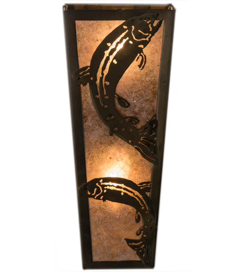 Meyda Tiffany Leaping Trout 69242 Wall Light - Antique Copper