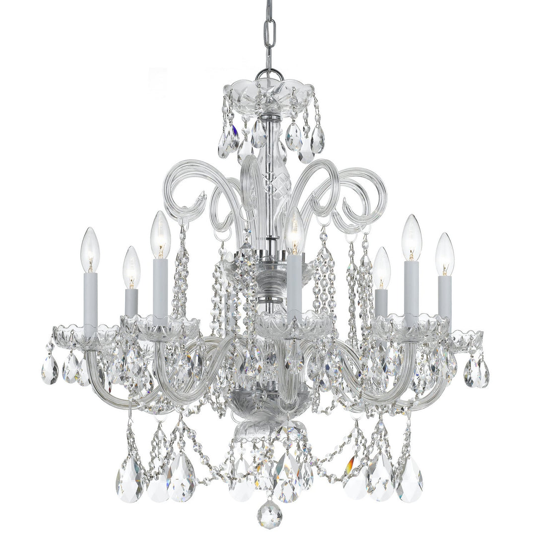 Crystorama Traditional Crystal 5008-CH-CL-SAQ Chandelier Light - Polished Chrome