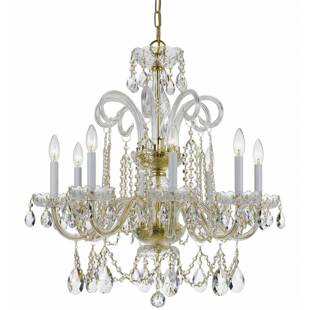 Crystorama Traditional Crystal 5008-PB-CL-S Chandelier Light - Polished Brass