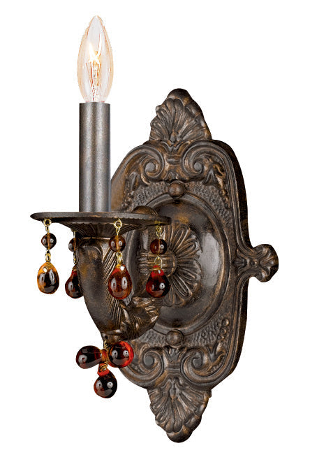 Crystorama Paris Market 5201-VB-AMBER Wall Light - Venetian Bronze