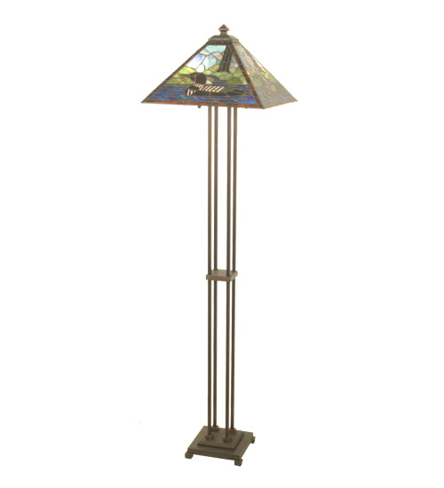 Meyda Tiffany Lighting 69274 Loon Two Light Floor Lamp Lamp Bronze / Dark