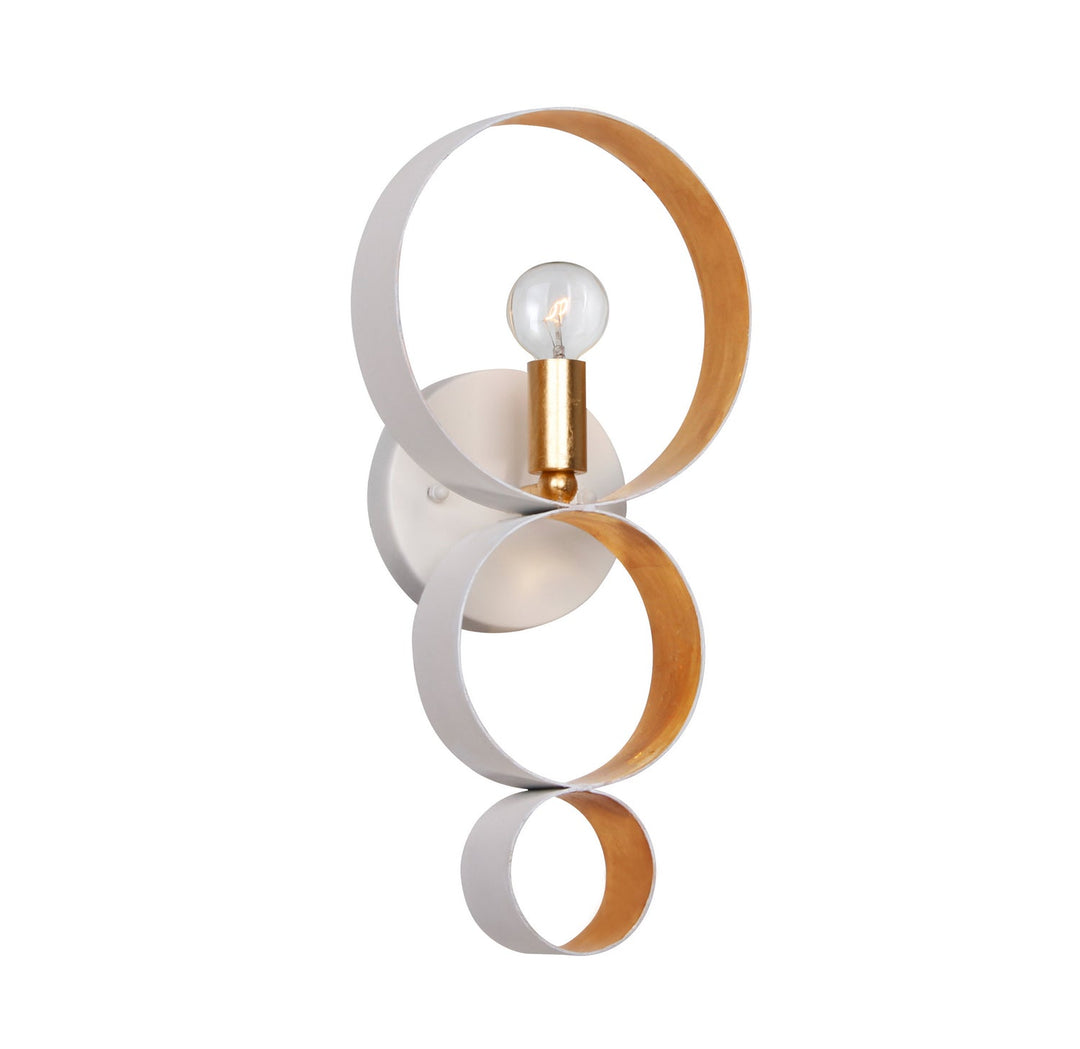 Crystorama Luna 581-MT-GA Wall Light - Matte White / Antique Gold