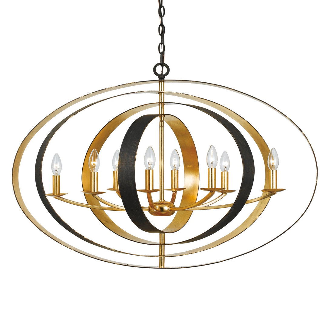 Crystorama Luna 588-EB-GA Pendant Light - English Bronze / Antique Gold