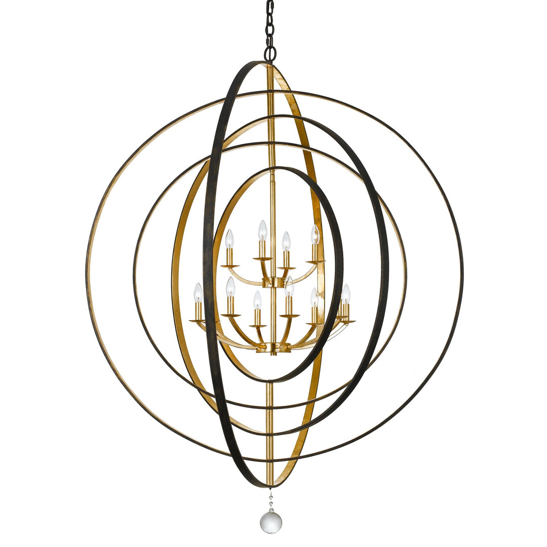 Crystorama Luna 590-EB-GA Pendant Light - English Bronze / Antique Gold