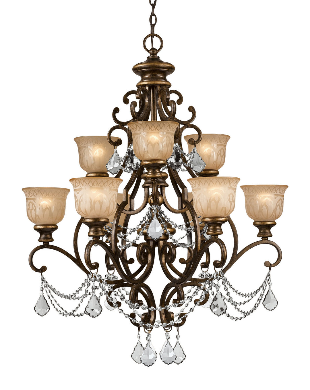 Crystorama Norwalk 7509-BU-CL-MWP Chandelier Light - Bronze Umber