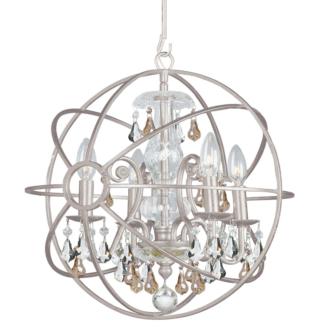 Crystorama Solaris 9025-OS-GS-MWP Chandelier Light - Olde Silver