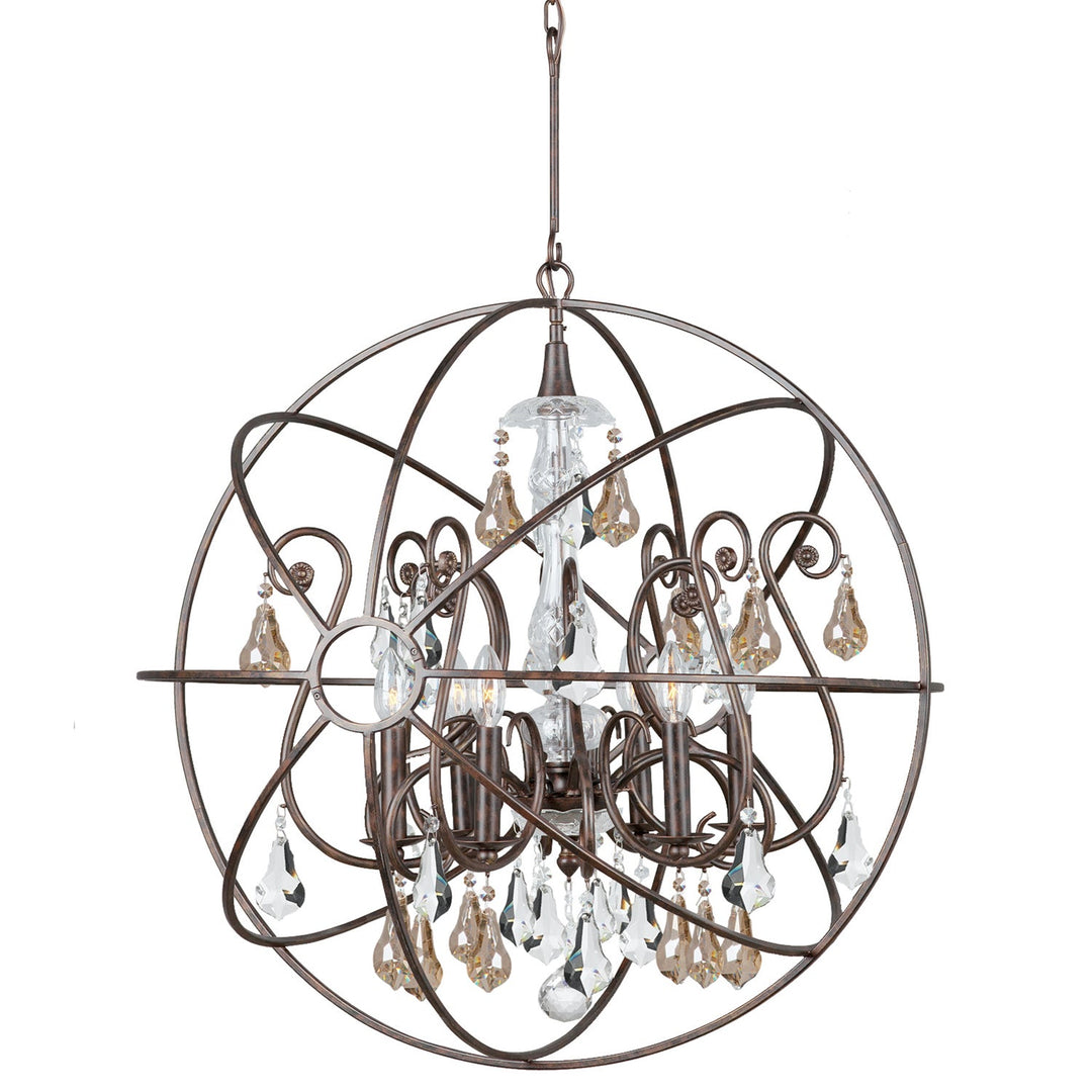 Crystorama Solaris 9028-EB-GS-MWP Chandelier Light - English Bronze
