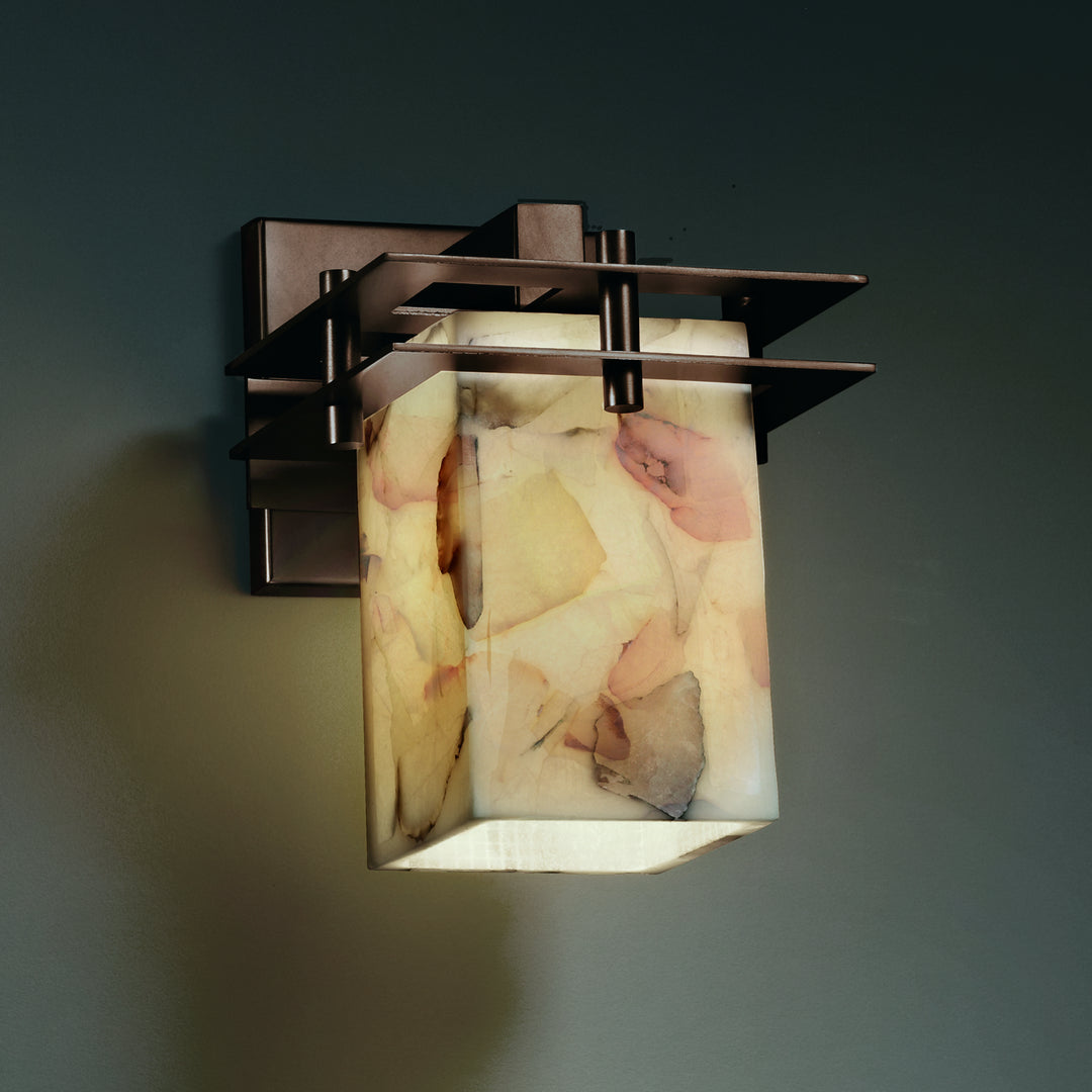 Justice Designs Alabaster Rocks! ALR-8171-15-DBRZ Wall Light - Dark Bronze