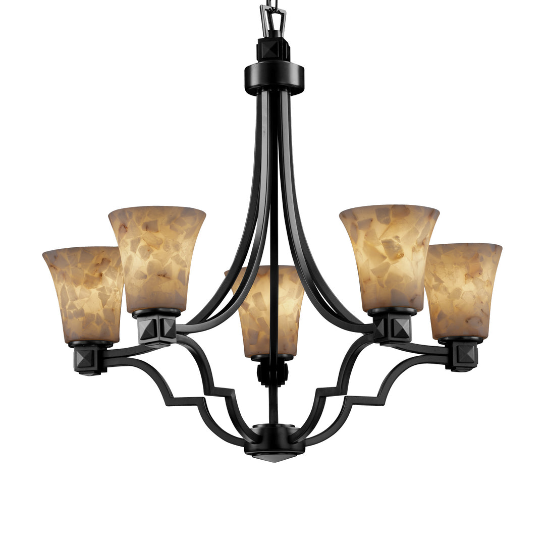 Justice Designs Alabaster Rocks! ALR-8500-20-DBRZ Chandelier Light - Dark Bronze