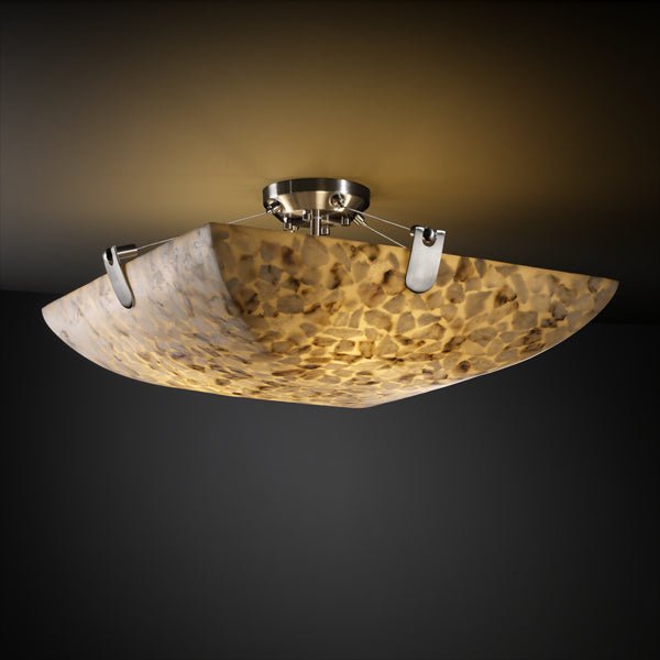 Justice Designs Alabaster Rocks! ALR-9617-25-NCKL-LED6-6000 Ceiling Light - Brushed Nickel