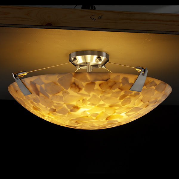 Justice Designs Alabaster Rocks! ALR-9634-35-NCKL-LED6-6000 Ceiling Light - Brushed Nickel