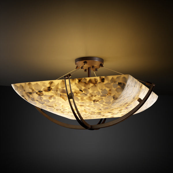 Justice Designs Alabaster Rocks! ALR-9717-25-DBRZ-LED6-6000 Ceiling Light - Dark Bronze