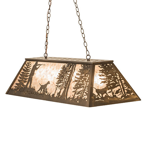 Meyda Tiffany Quail Hunter W/Dog 70118 Pendant Light - Antique Copper