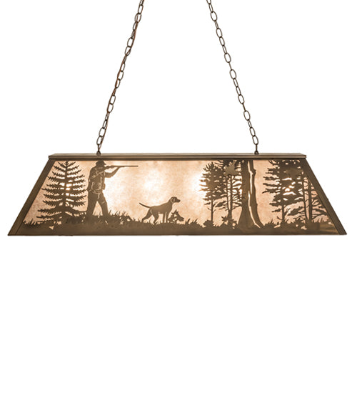 Meyda Tiffany Quail Hunter W/Dog 70118 Pendant Light - Antique Copper