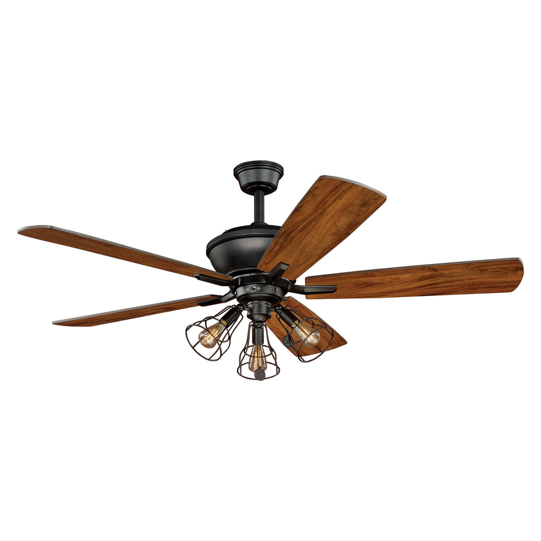 Vaxcel Clybourn F0042 Ceiling Fan - Bronze, Driftwood-Dark Maple/