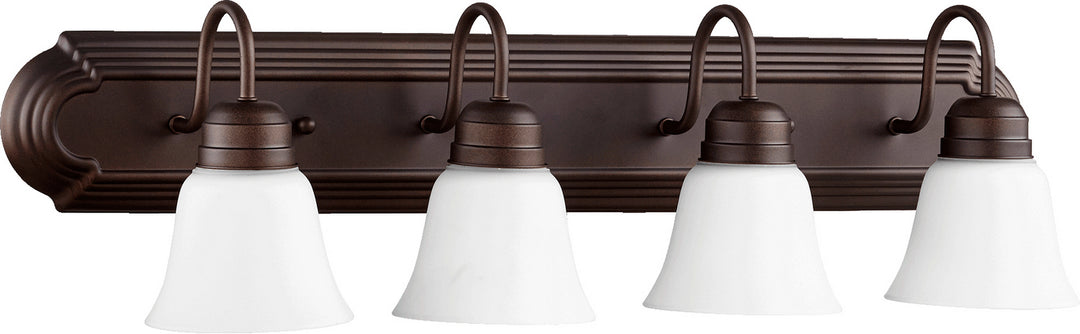 Quorum 5094 Vanities 5094-4-86 Bath Vanity Light 30 in. wide - Oiled Bronze W/ Satin Opal