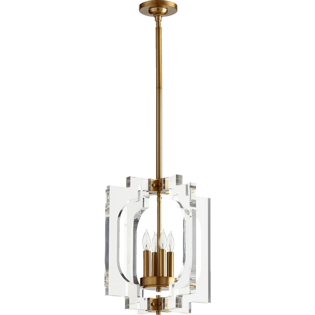 Quorum Broadway 605-4-80 Pendant Light - Aged Brass