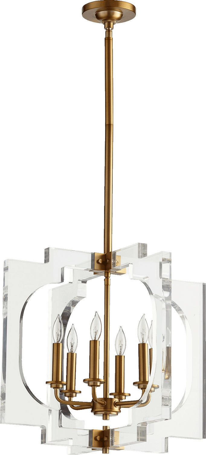 Quorum Broadway 605-6-80 Pendant Light - Aged Brass