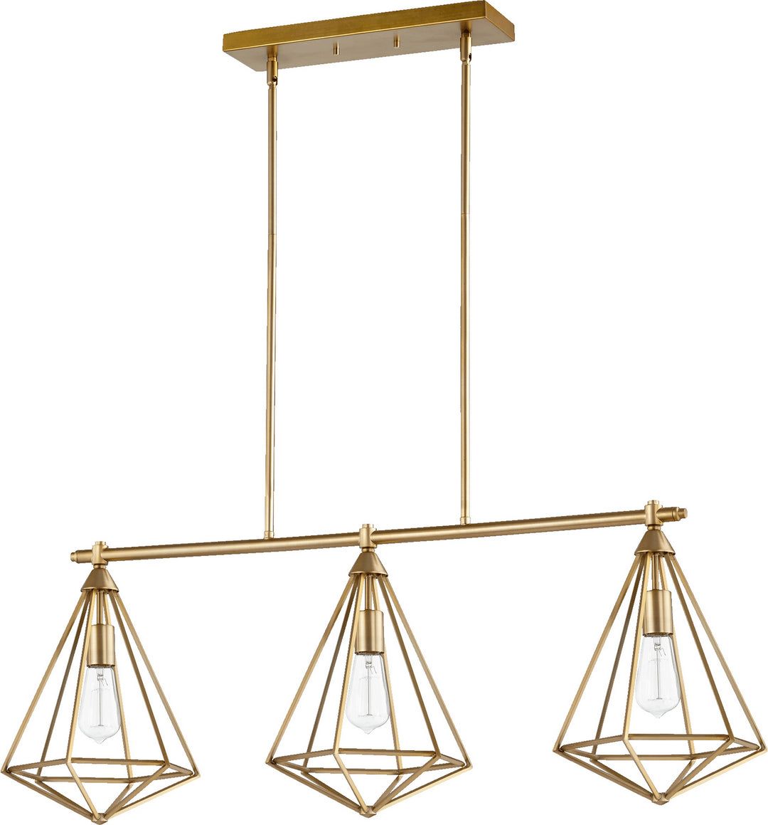 Quorum Bennett 6311-3-80 Pendant Light - Aged Brass