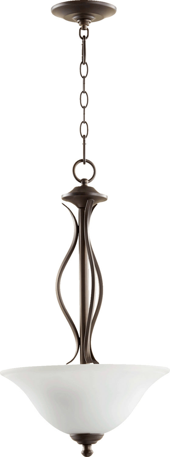 Quorum Spencer 8110-3-186 Pendant Light - Oiled Bronze W/ Satin Opal