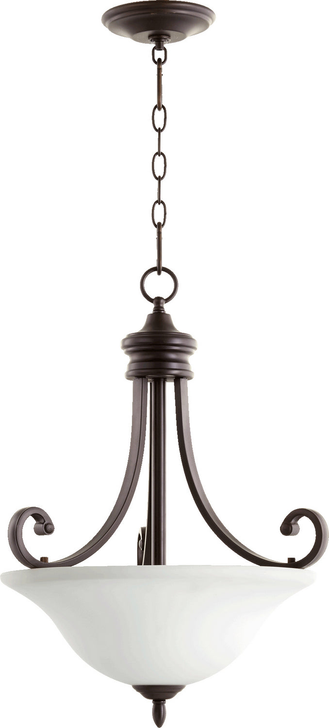 Quorum Bryant 8154-3-186 Pendant Light - Oiled Bronze W/ Satin Opal