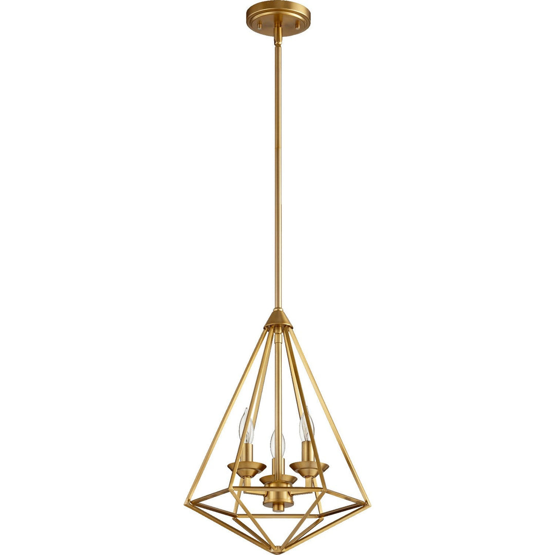 Quorum Bennett 8311-3-80 Pendant Light - Aged Brass
