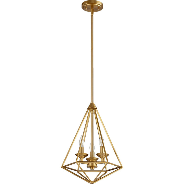 Quorum Bennett 8311-3-80 Pendant Light - Aged Brass