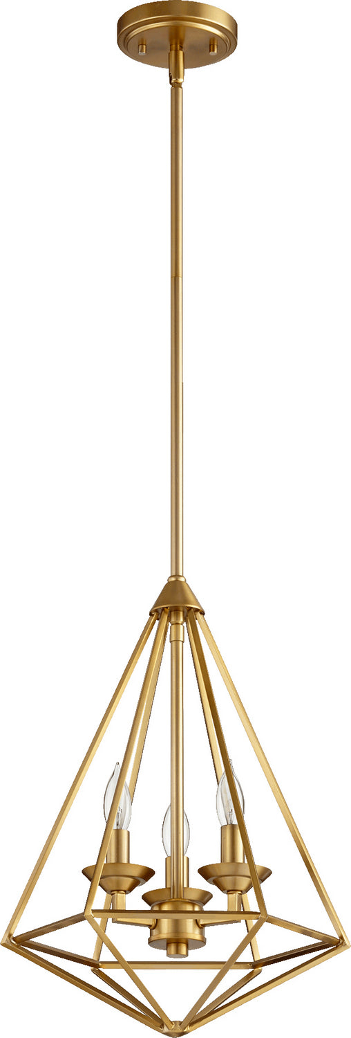 Quorum Bennett 8311-3-80 Pendant Light - Aged Brass