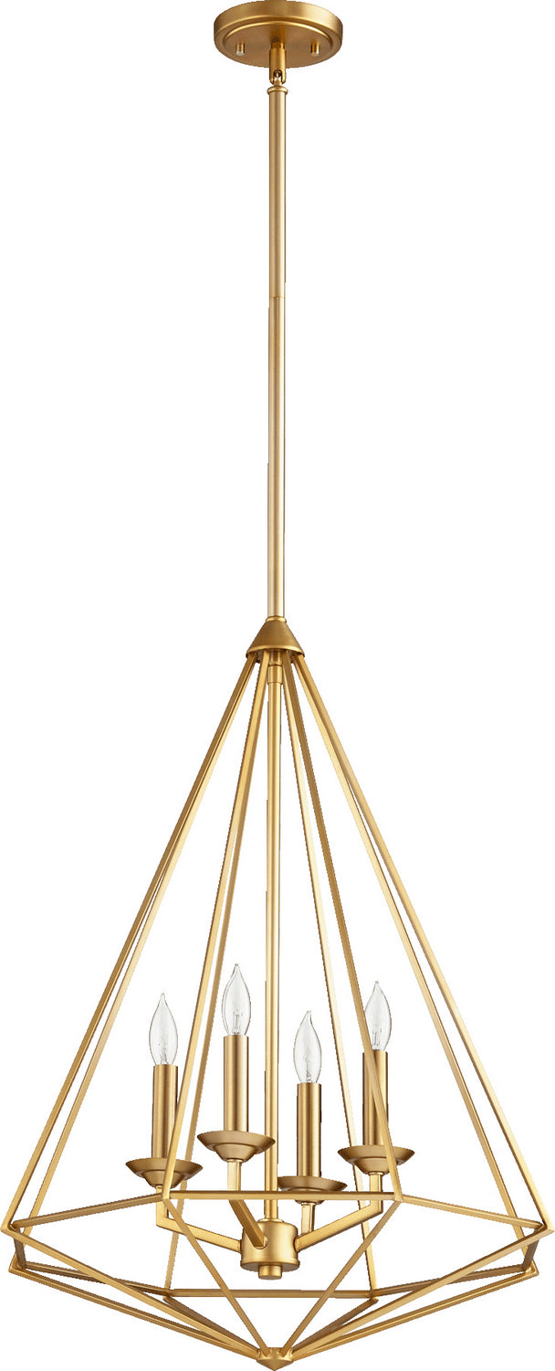Quorum Bennett 8311-4-80 Pendant Light - Aged Brass