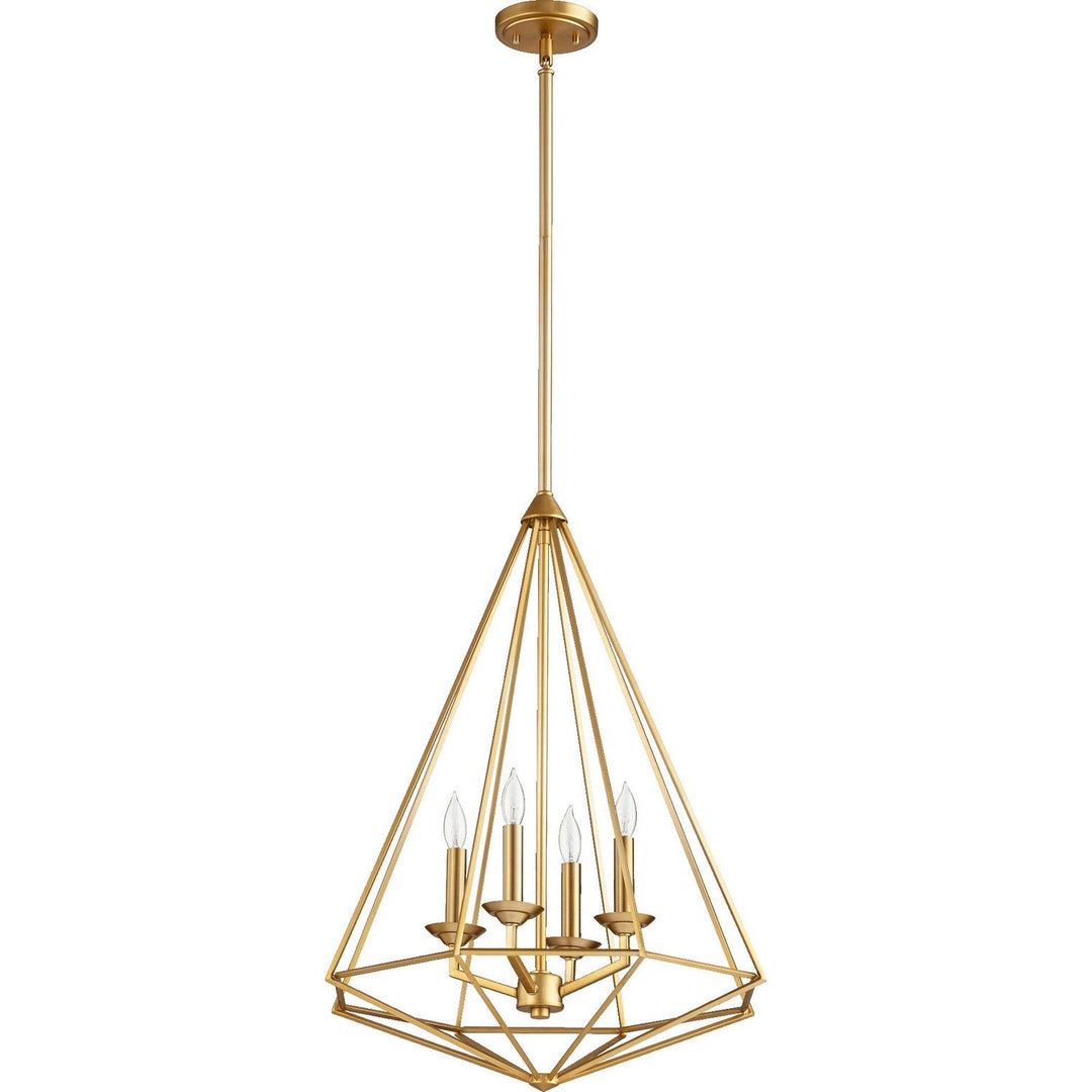 Quorum Bennett 8311-4-80 Pendant Light - Aged Brass