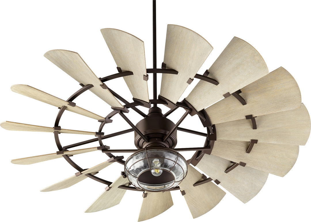 Quorum Windmill 96015-86 Ceiling Fan 60 in. - Oiled Bronze, Weathered Oak