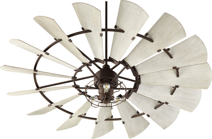 Quorum Windmill 97215-86 Ceiling Fan 72 in. - Oiled Bronze, Weathered Oak