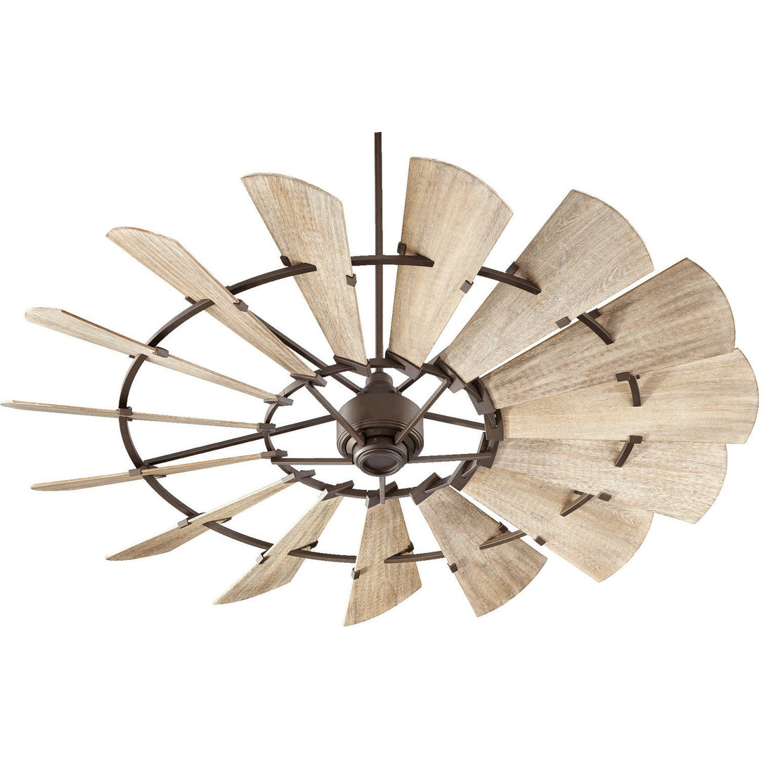 Quorum Windmill 97215-86 Ceiling Fan 72 in. - Oiled Bronze, Weathered Oak