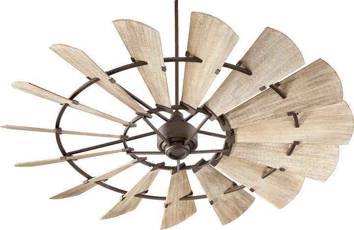 Quorum Windmill 97215-86 Ceiling Fan 72 in. - Oiled Bronze, Weathered Oak