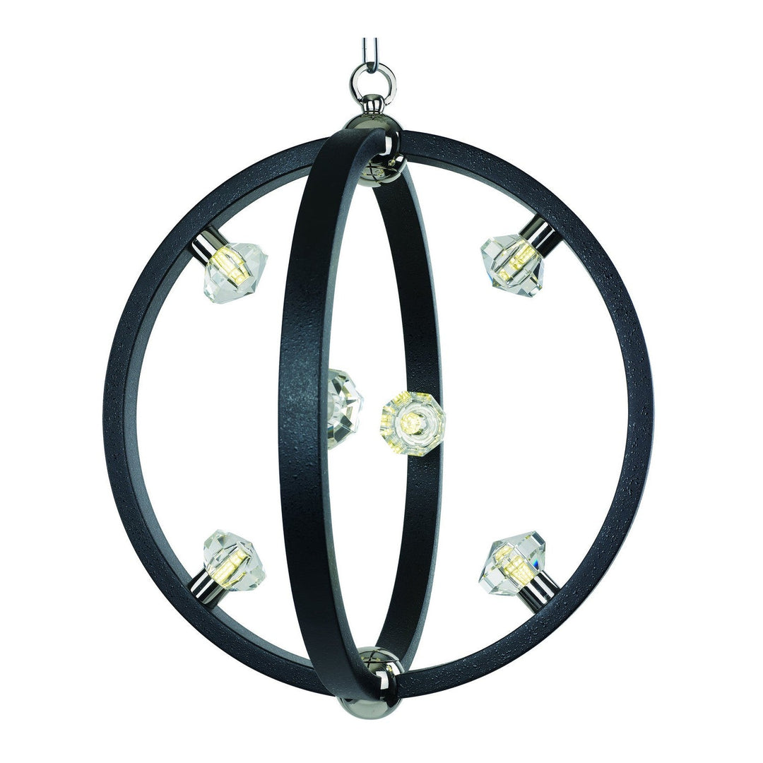 Maxim Equinox LED 39102BCTXBPN Pendant Light - Textured Black / Polished Nickel