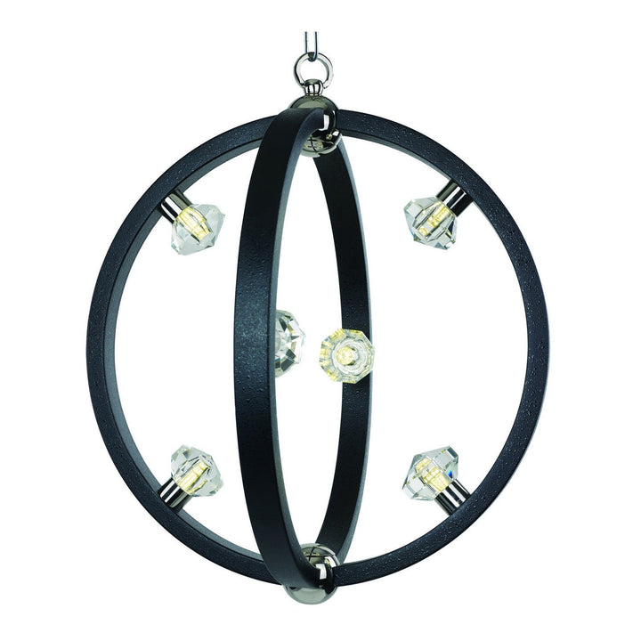 Maxim Equinox LED 39102BCTXBPN Pendant Light - Textured Black / Polished Nickel