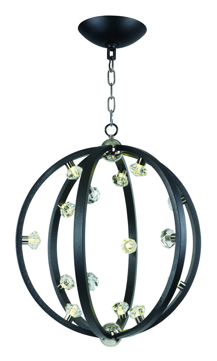 Maxim Equinox LED 39104BCTXBPN Pendant Light - Textured Black / Polished Nickel