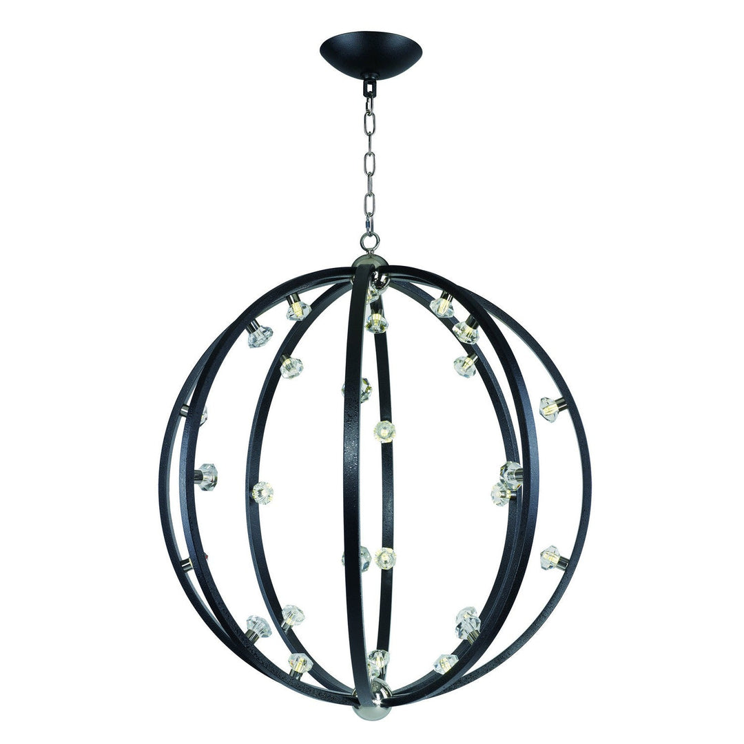 Maxim Equinox LED 39108BCTXBPN Pendant Light - Textured Black / Polished Nickel
