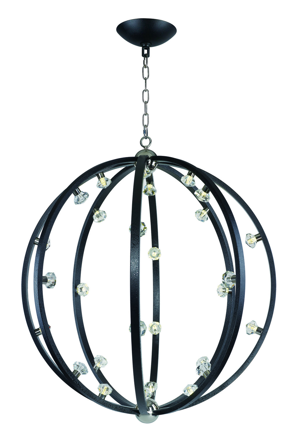 Maxim Equinox LED 39108BCTXBPN Pendant Light - Textured Black / Polished Nickel