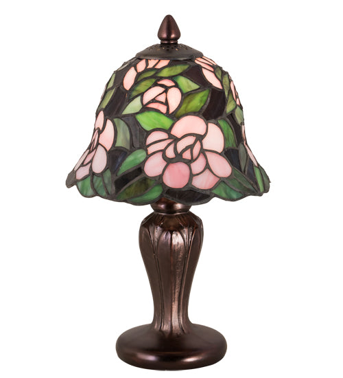 Meyda Tiffany Lighting 70250 Begonia One Light Mini Lamp Lamp Bronze / Dark